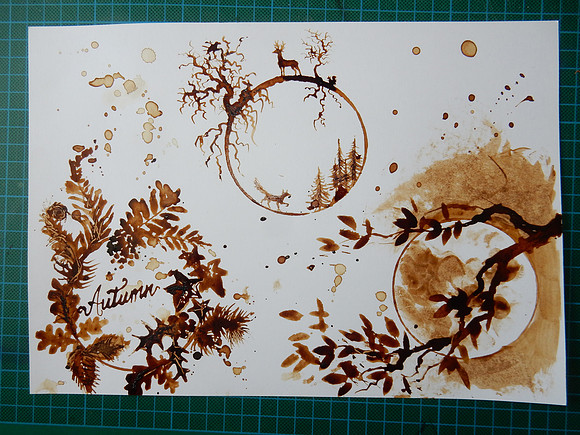 Coffee mug print paintings