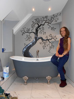 Bathroom tree mural