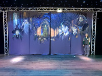 Hogwarts Christmas mural on canvas sheets, private commission