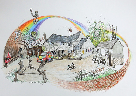 Surreal house & garden portrait (private commission) 2018
