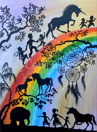 Unicorns and Rainbows - acrylic