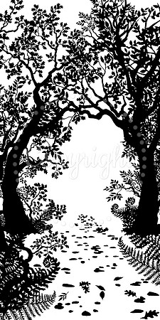 Woodland (illuminated mirror border silhouette)
