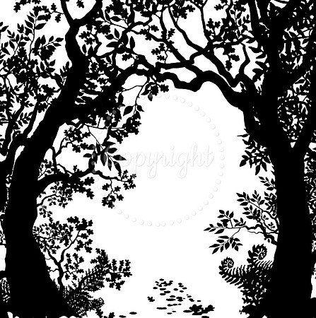 Woodland (illuminated mirror border silhouette)