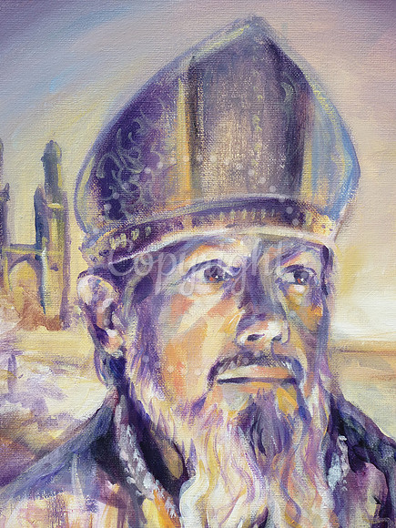 St Augustine portrait commission - detail