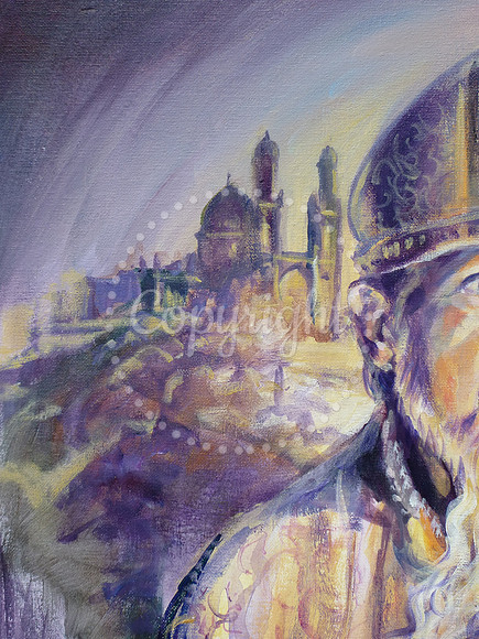 St Augustine portrait commission - detail