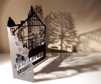 Anniversary Papercut Card house and garden