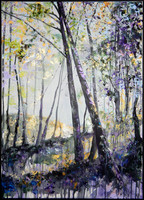 Spring Woodland, palette knife acrylics on canvas