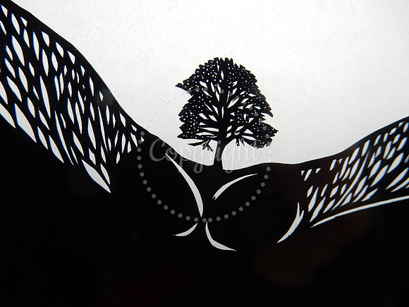 Sycamore Gap - scalpel papercut 15 x 10 cm  detail