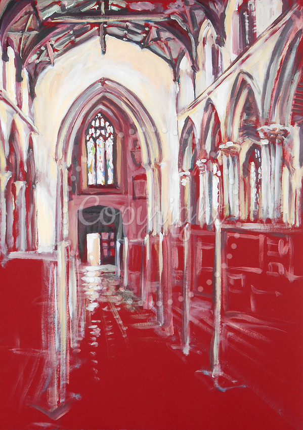 2 hour speed-painting of St Peter's Church, Sudbury, Suffolk