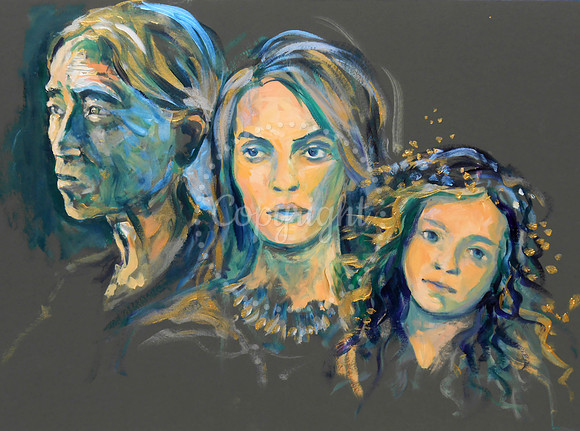 Three Ages of Woman - - 2 hour speed-acrylics sketch