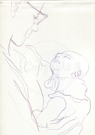 Mother and Newborn Child - 3 Minute Life Sketch