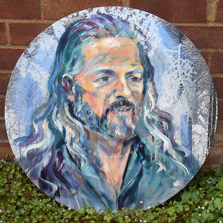 45 minute speed-portrait of Jason on circular canvas print