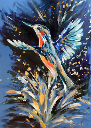 "Kingfisher" (35 minute speed-painting)
