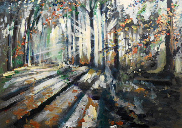 Sunlit Woodland (35 minutes speed-painting)