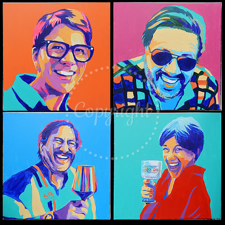 Set of 4 pop art style portraits