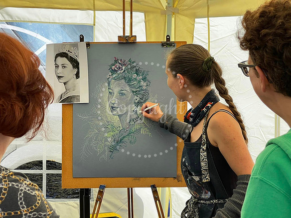 Queen Elizabeth as a foliate portrait