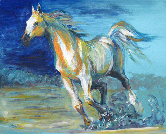 Galloping White Horse