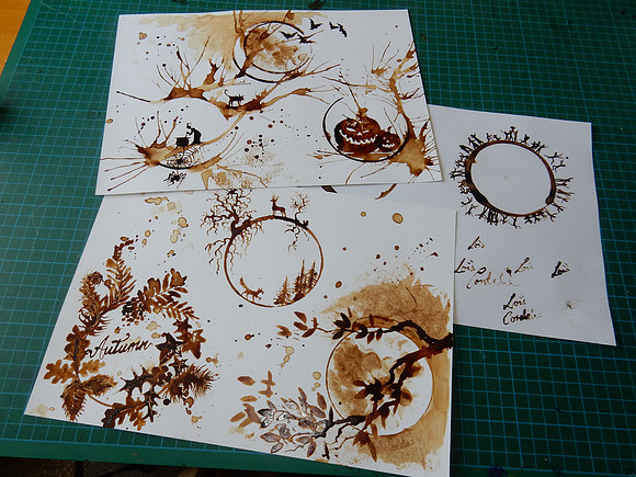 Coffee mug print paintings