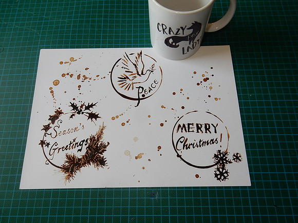 Christmas coffee mug print paintings